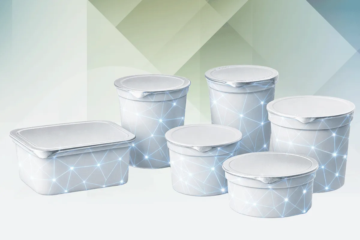 Packaging dummy cups and lidding foils for yogurt and desserts